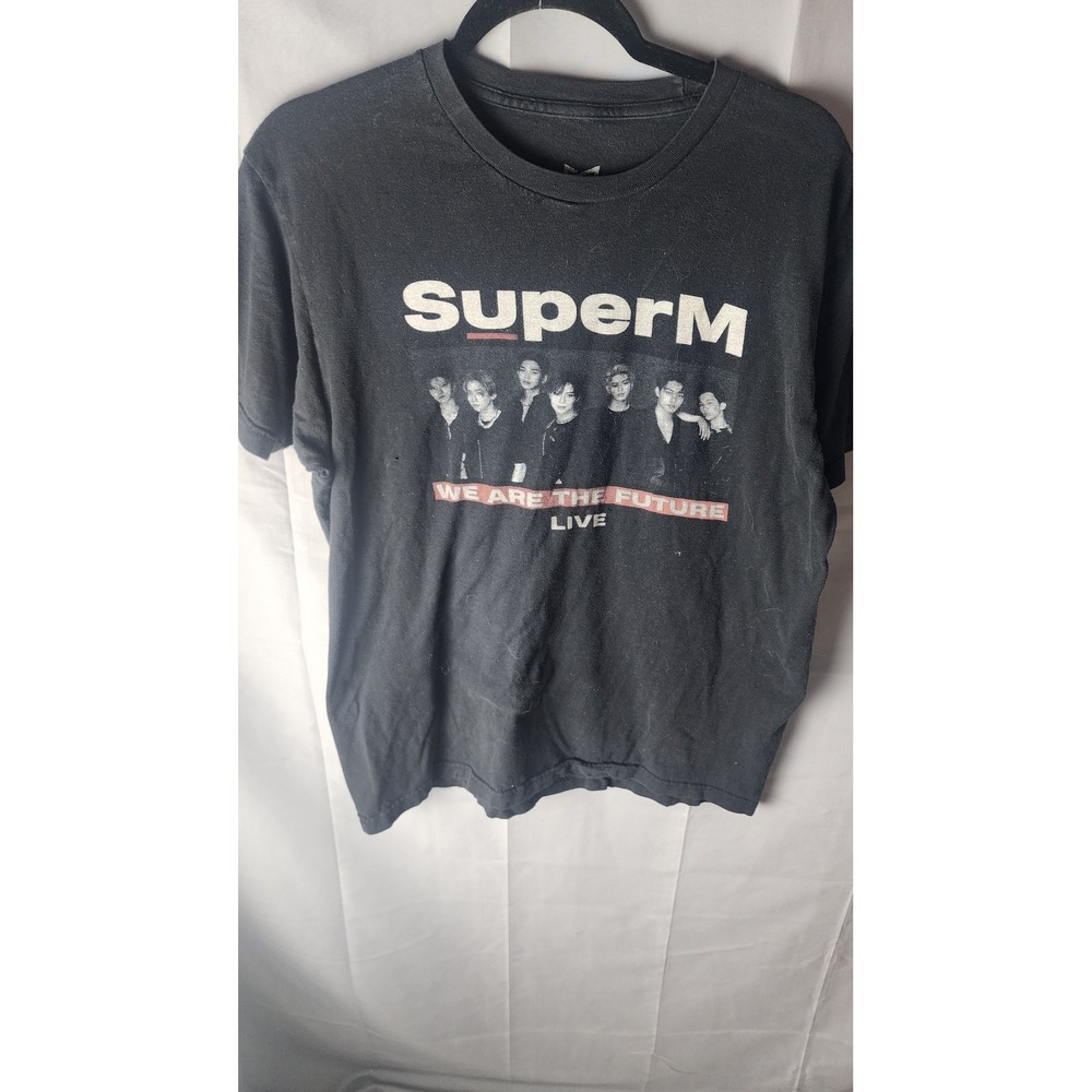 SuperM We Are The Future Live Tour T-Shirt Mens Large Black K-Pop Concert Y2K